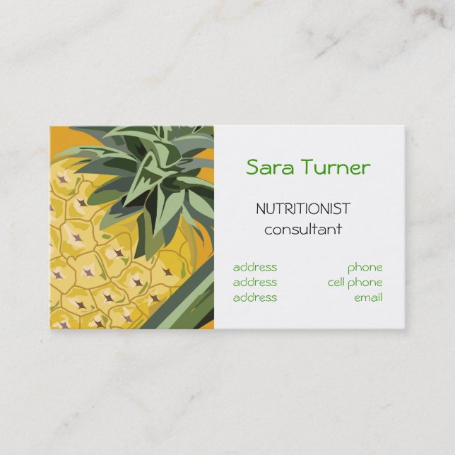 Dietitians och näringsfysiologvisitkort visitkort (Framsida)