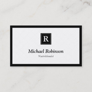 Dietitisk nitritionist - Enkel Elegant Monogram Visitkort