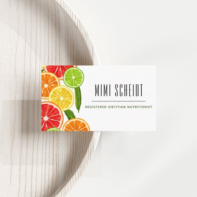 Dietitisk nitritionist Färsk citrusfrukt, färsk Visitkort (Skapare uppladdad)