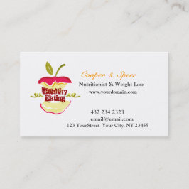 Dietitist Nutritionist Apple Design Business Visitkort