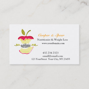 Dietitist Nutritionist Apple Design Business Visitkort