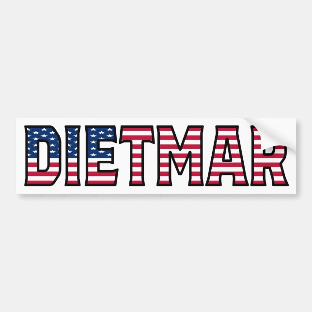 Dietmar Namn Vorname USA Aufkleber Sticker Auto Bildekal (Framsidan)