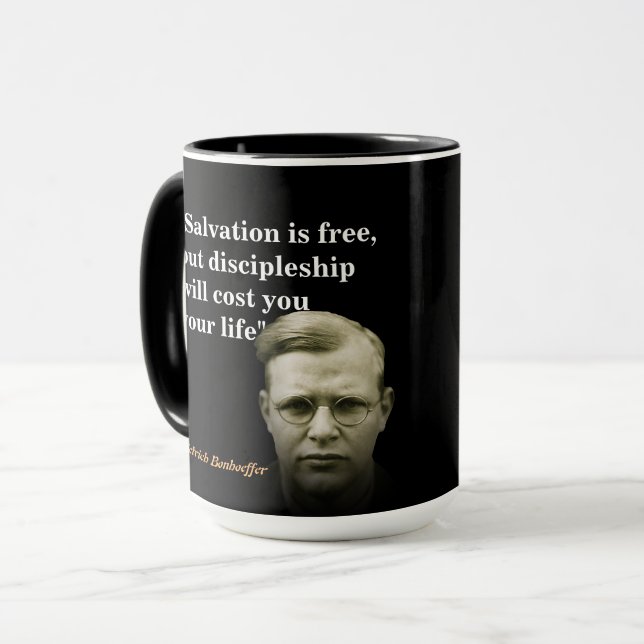 Dietrich Bonhoeffer Quote on Salvation Mugg (Framsida vänster)