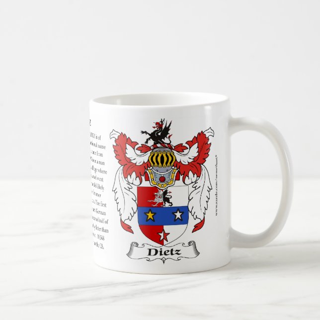 Dietz, ursprung, det menande och vapenskölden kaffemugg (Höger)