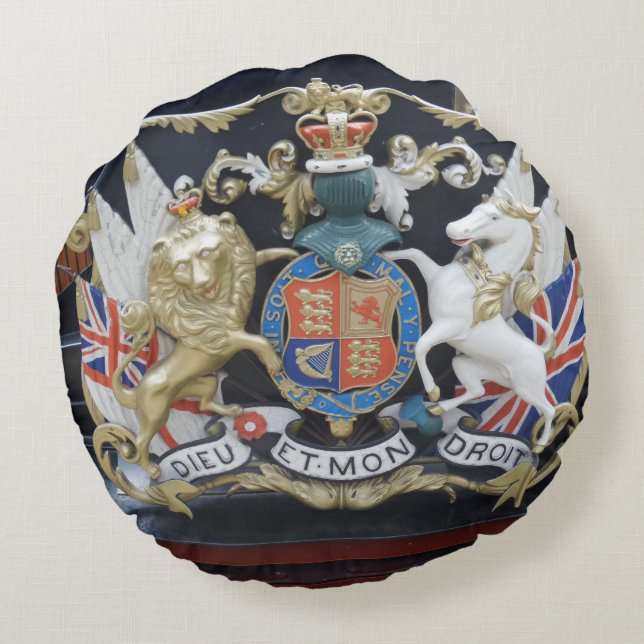 Dieu Et.Mon Droit Round Pillow Rund Kudde (Baksidan)