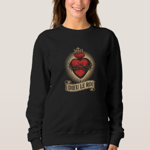 Dieu Le Roi Katolsk Monarkist Heliga Hjärtat Lång T Shirt