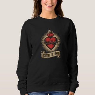 Dieu Le Roi Katolsk Monarkist Heliga Hjärtat Lång T Shirt