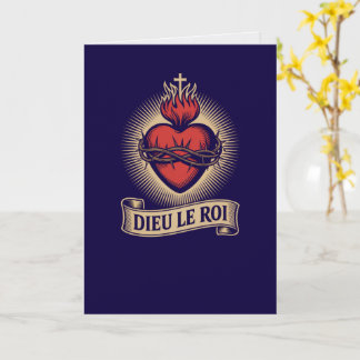 Dieu Le Roi Katolsk Monarkist Heliga Hjärtats Kort