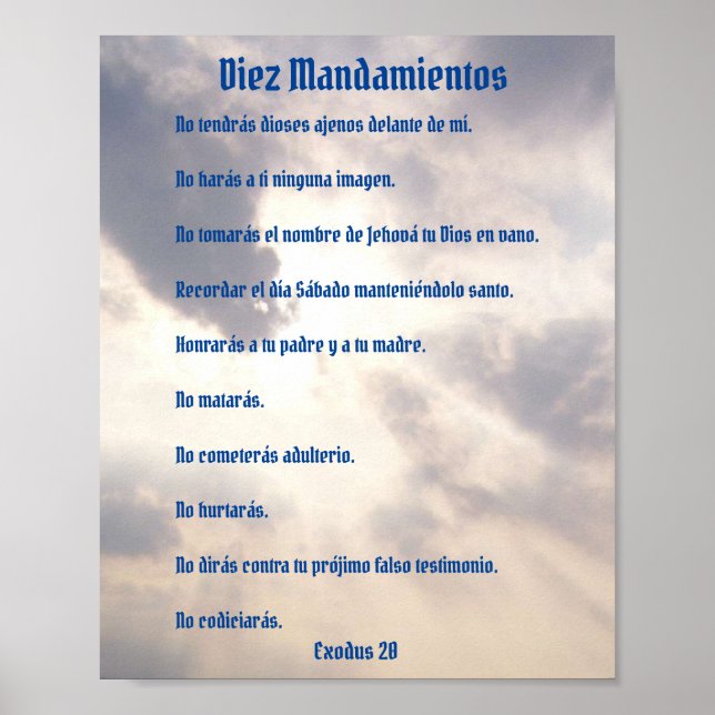 Diez Mandamientos - Nubes Poster (Framsidan)