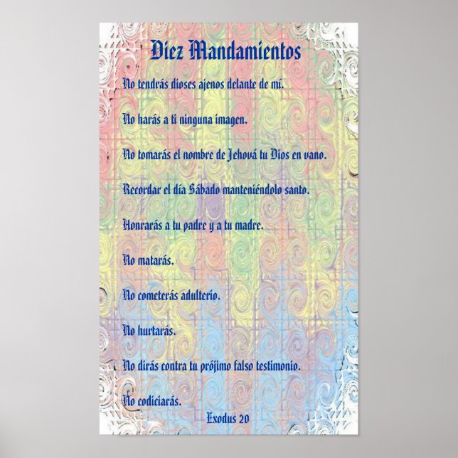 Diez Mandamientos Poster (Framsidan)