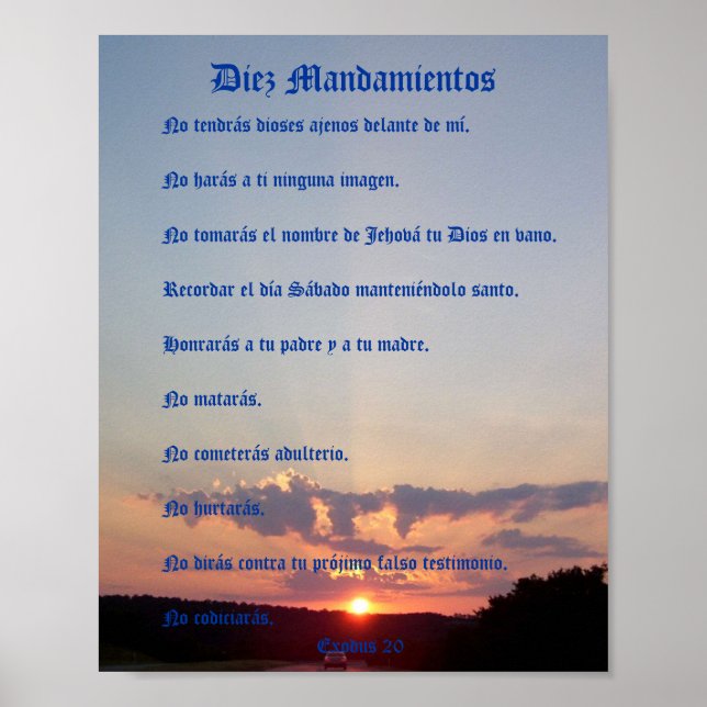 Diez Mandamientos - Puesta de sol Poster (Framsidan)