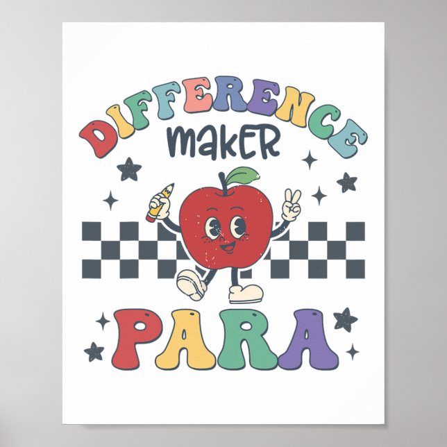 Difference Maker Para Teacher Paraprofessional Par Poster (Framsidan)