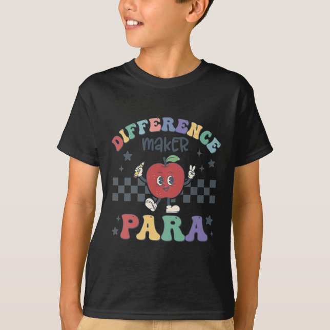 Difference Maker Para Teacher Paraprofessionell Pa T Shirt (Framsida)