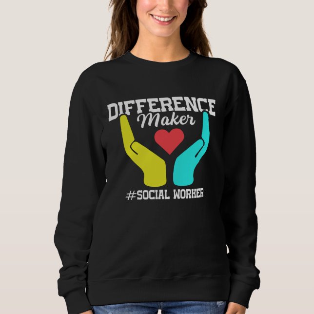 Difference Maker Proud Social Worker T Shirt (Framsida)