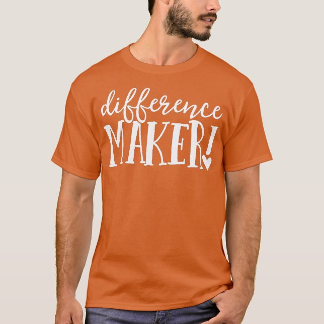 Difference Maker Teacher Growth Mindset Kindness T Shirt (Framsida)