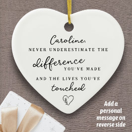 "Difference You've Made" Personalized Name Message Julgransprydnad Keramik