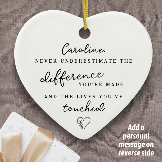"Difference You've Made" Personalized Name Message Julgransprydnad Keramik (Difference You Made Personalized Ornament Custom Message Appreciation Gift Mentor Teacher Nurse)