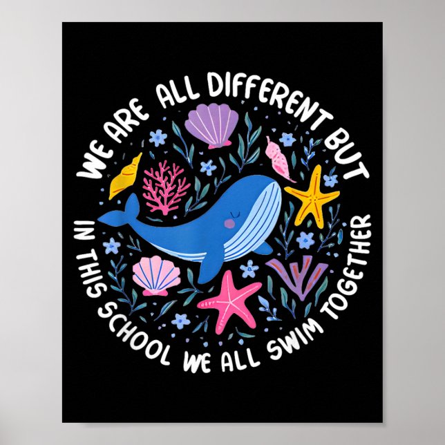 Different But In This School Swim Together Poster (Framsidan)