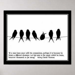 "Different drummer" Thoreau Quote Poster
