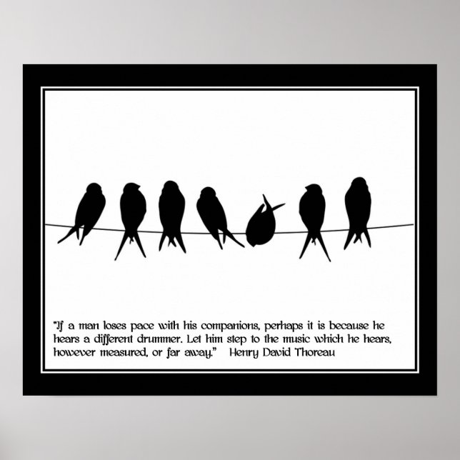 "Different drummer" Thoreau Quote Poster (Framsidan)
