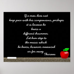 Different drummer - Thoreau quote print Poster