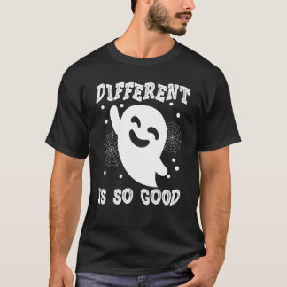 Different Is So Good  Halloween Ghost Spiderweb Gr T Shirt