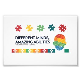 Different Minds Amazing Abilities Awareness Art Fototryck