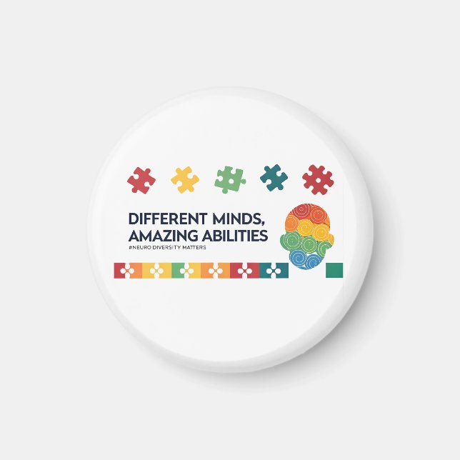 Different Minds Amazing Abilities Awareness Art Magnet (Framsidan)