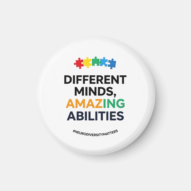 Different Minds Amazing Abilities Awareness Art Magnet (Framsidan)