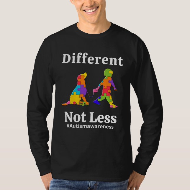 Different Not Less Autism Awareness Acceptance Wom T Shirt (Framsida)