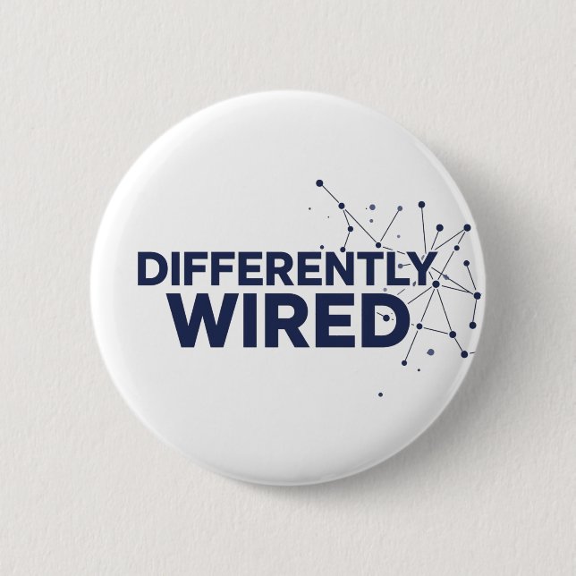 Differently Wired – Autism Awareness Month Blå  Knapp (Framsida)