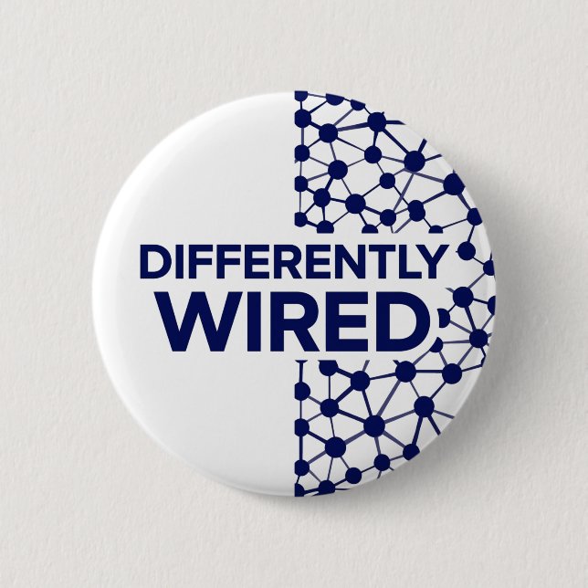 Differently Wired – Autism Awareness Month Blå Knapp (Framsida)