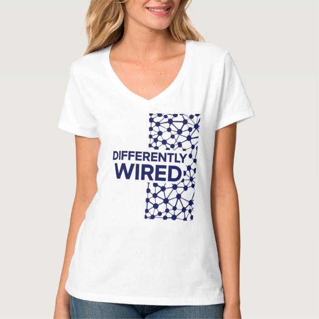 Differently Wired – Autism Awareness Month Blå T Shirt (Framsida)