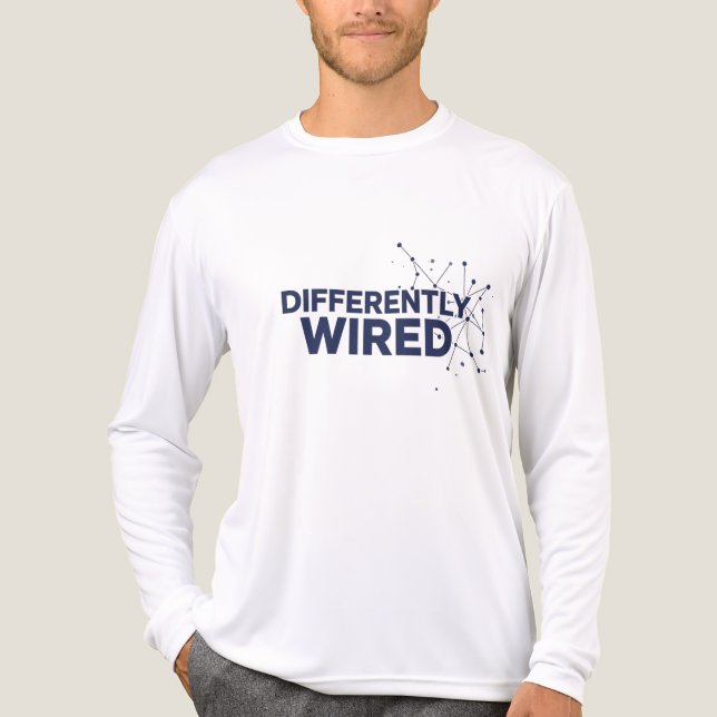 Differently Wired – Autism Awareness Month Blå  T Shirt (Framsida)