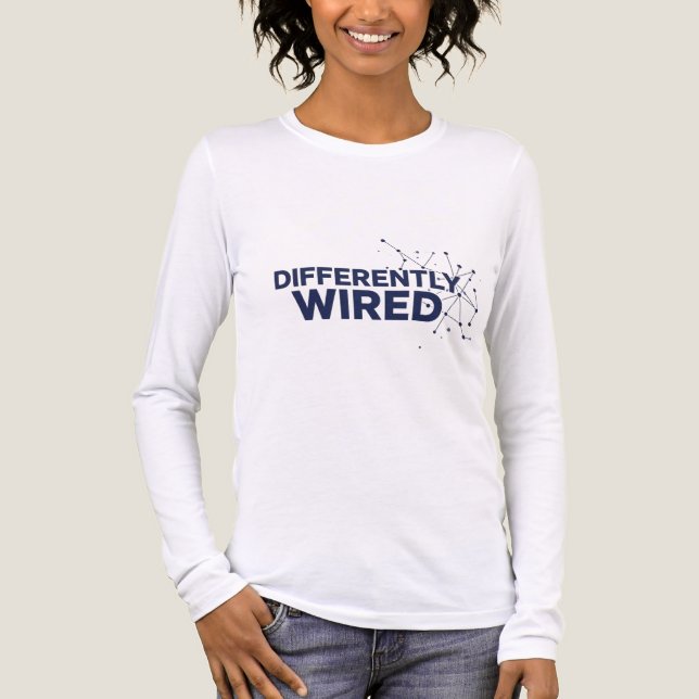 Differently Wired – Autism Awareness Month Blå  T Shirt (Framsida)