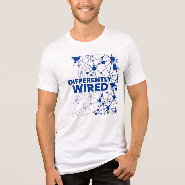 Differently Wired – Autism Awareness Month Blå  T Shirt (Framsida)