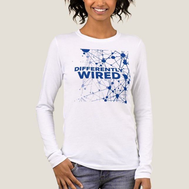 Differently Wired – Autism Awareness Month Blå  T Shirt (Framsida)