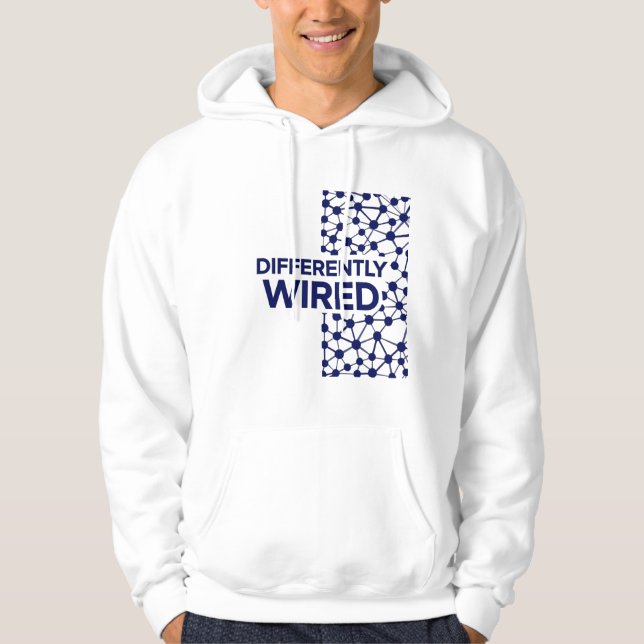 Differently Wired – Autism Awareness Month Blue Hoodie (Framsida)