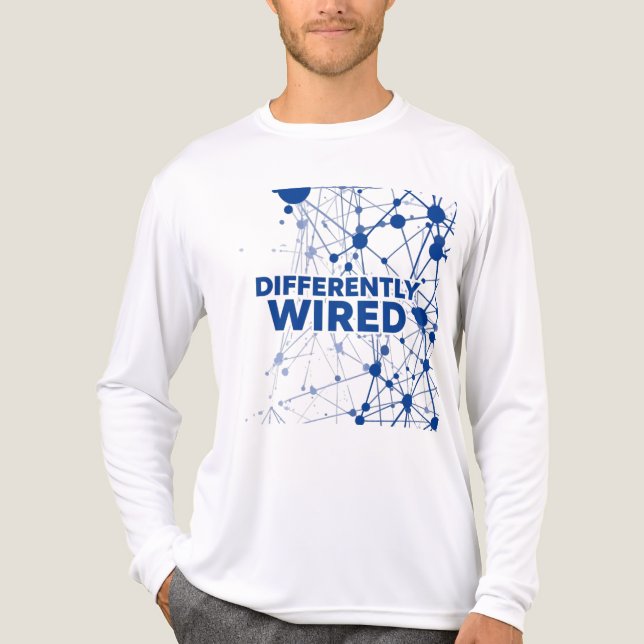 Differently Wired – Autism Awareness Month Blue  T Shirt (Framsida)