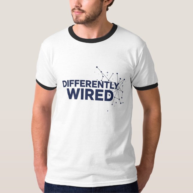 Differently Wired – Autism Awareness Month Blue  T Shirt (Framsida)