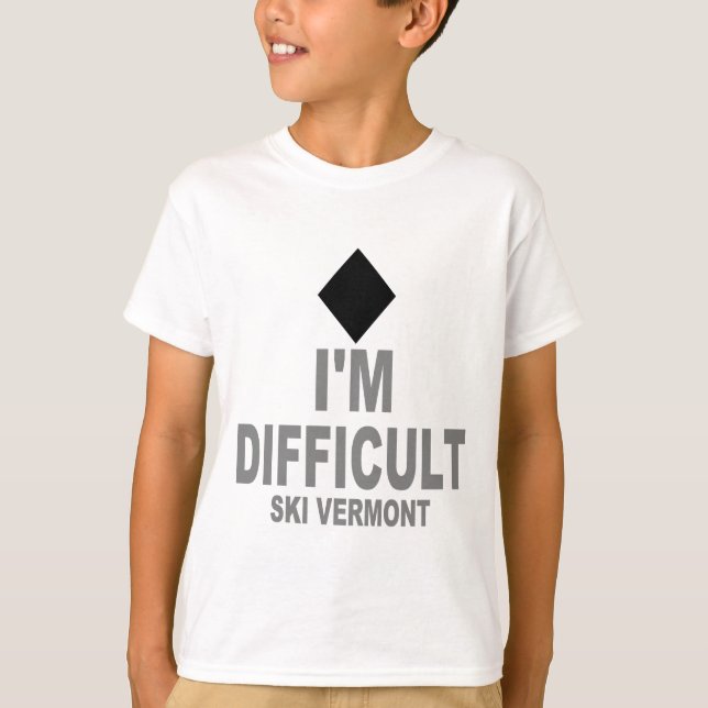 Difficult_Ski_VERMONT Tee Shirt (Framsida)
