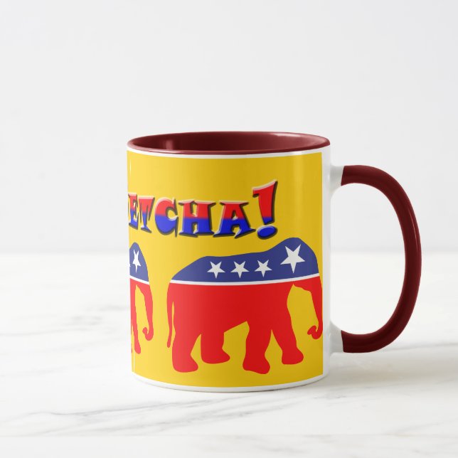 Dig Betcha! & moderniserade GOP-elefanter Mugg (Höger)