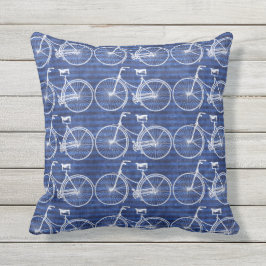 Dig blått för hjul för positiva cykeljämliken utomhuskudde
