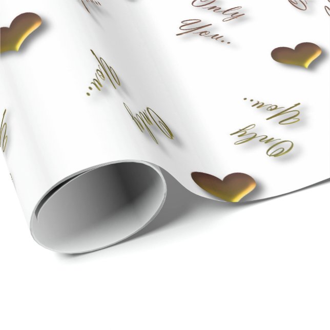 Dig endast. valentineskärlekmönster med hearts. presentpapper (Rullad Hörn)