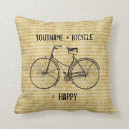Dig gult för cykel för positiva cykeljämliken kudde