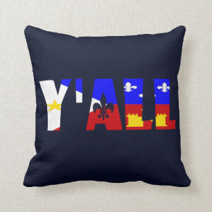 Dig Louisiana Fleur De Lis Cajun Acadian flagga Kudde