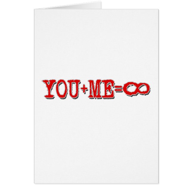 Dig plus mig jämlikeoändlighet hälsningskort (Framsidan)