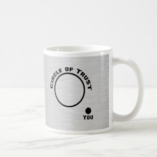Dig yttersida cirkla av förtroende kaffemugg