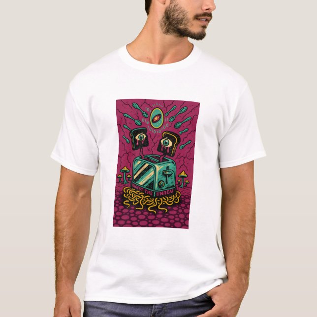 Digest the Unreal – Psychedelic Breakfast Surreali T Shirt (Framsida)