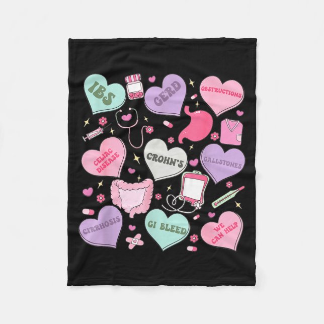 Digestive Divas Gastroenterology Nurse Valentine E Fleecefilt (Framsidan)